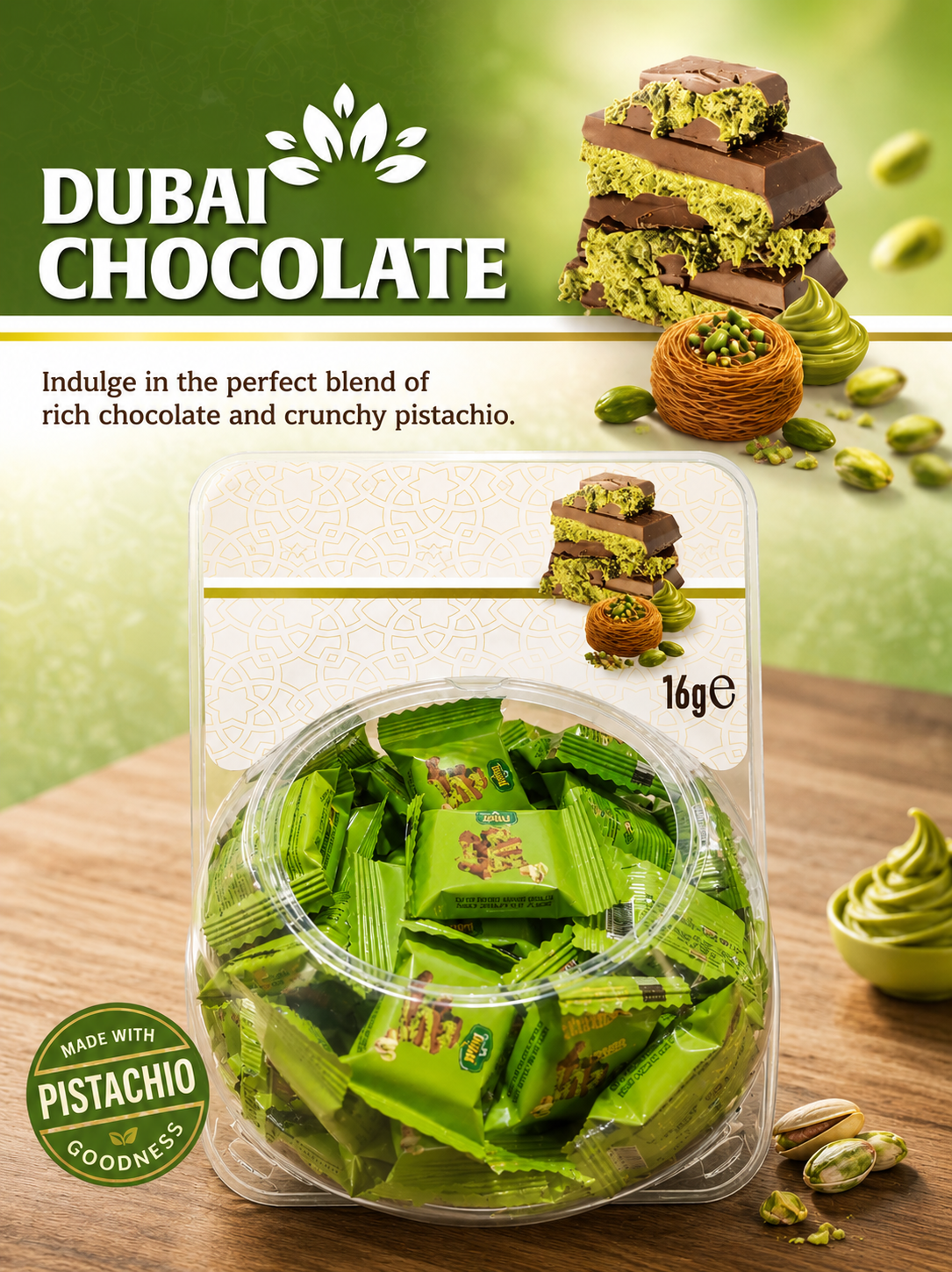 Mini Dubai Chocolate Bites — 75pc Gift Box