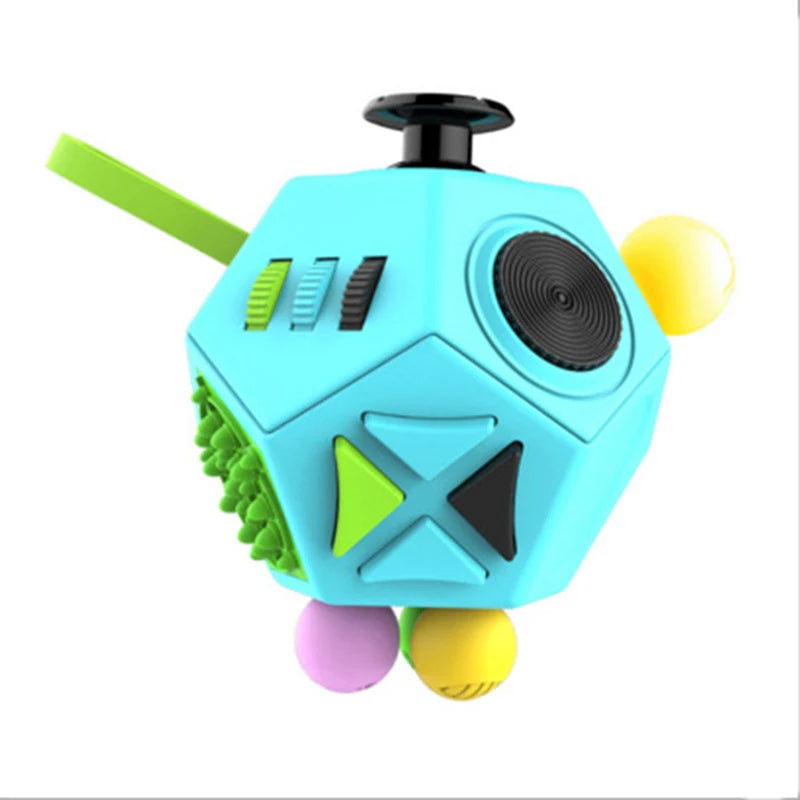 Rainbow Cube Sensory Toy — 6 & 12 Sided Stress Relief Fidget Cube