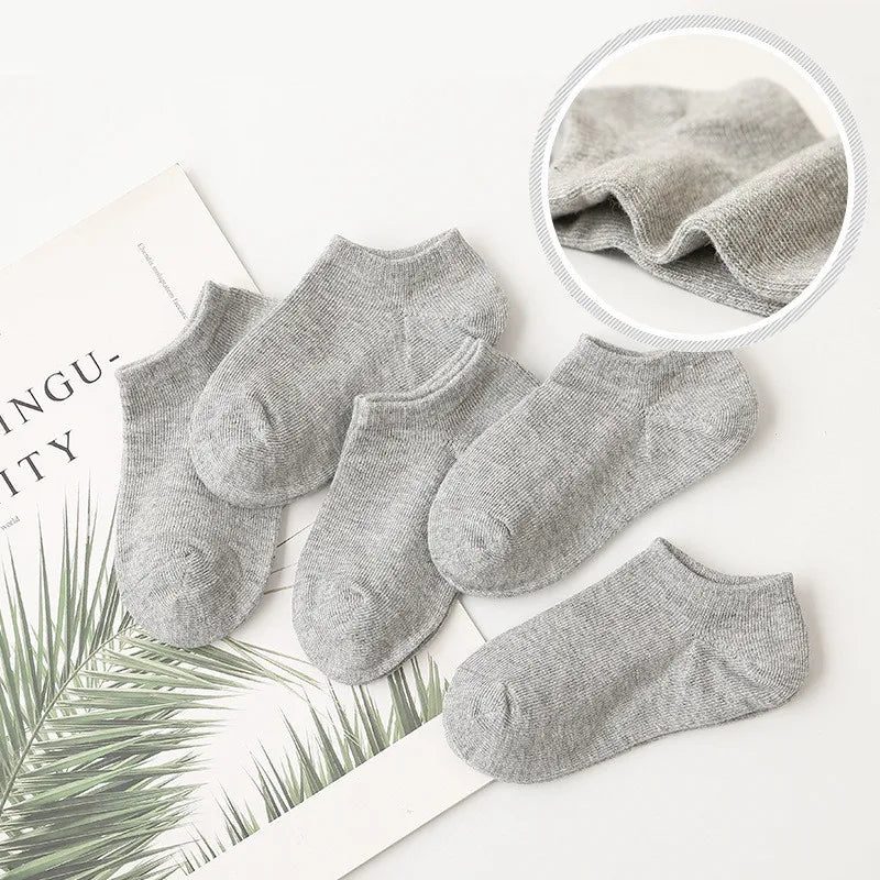 5 Pairs Kids Cotton Mesh Socks — Boys & Girls Ages 1–12