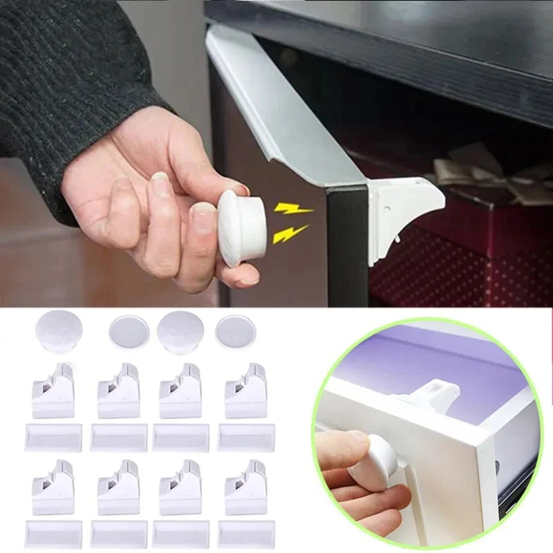 Magnetic Child Safety Locks — Cabinet & Drawer Baby Proofing