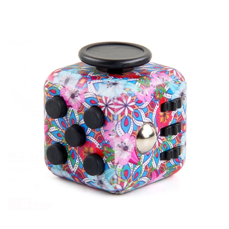 Rainbow Cube Sensory Toy — 6 & 12 Sided Stress Relief Fidget Cube