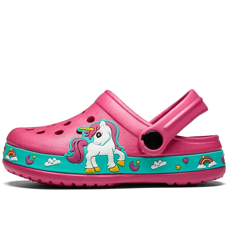 Kids' Excavator Cartoon Clogs — Breathable Summer Slippers for Boys