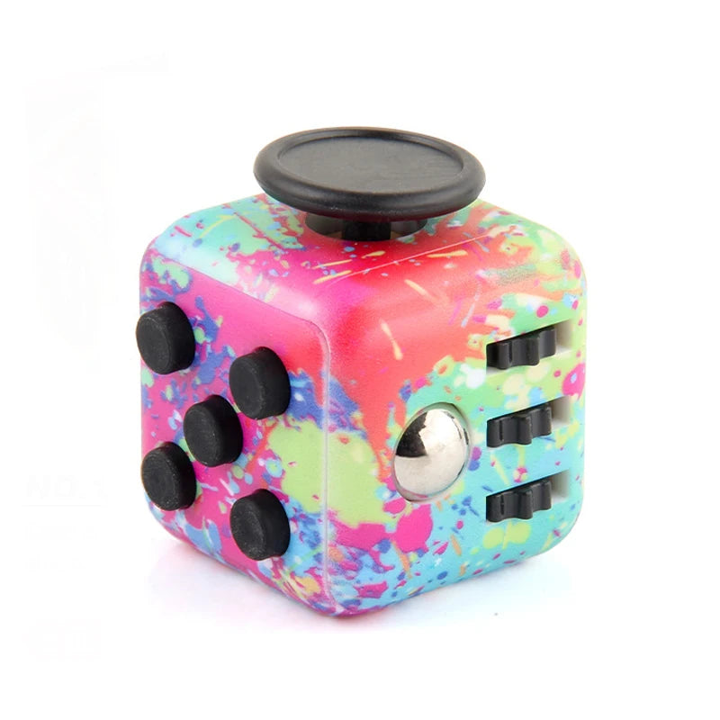 Rainbow Cube Sensory Toy — 6 & 12 Sided Stress Relief Fidget Cube