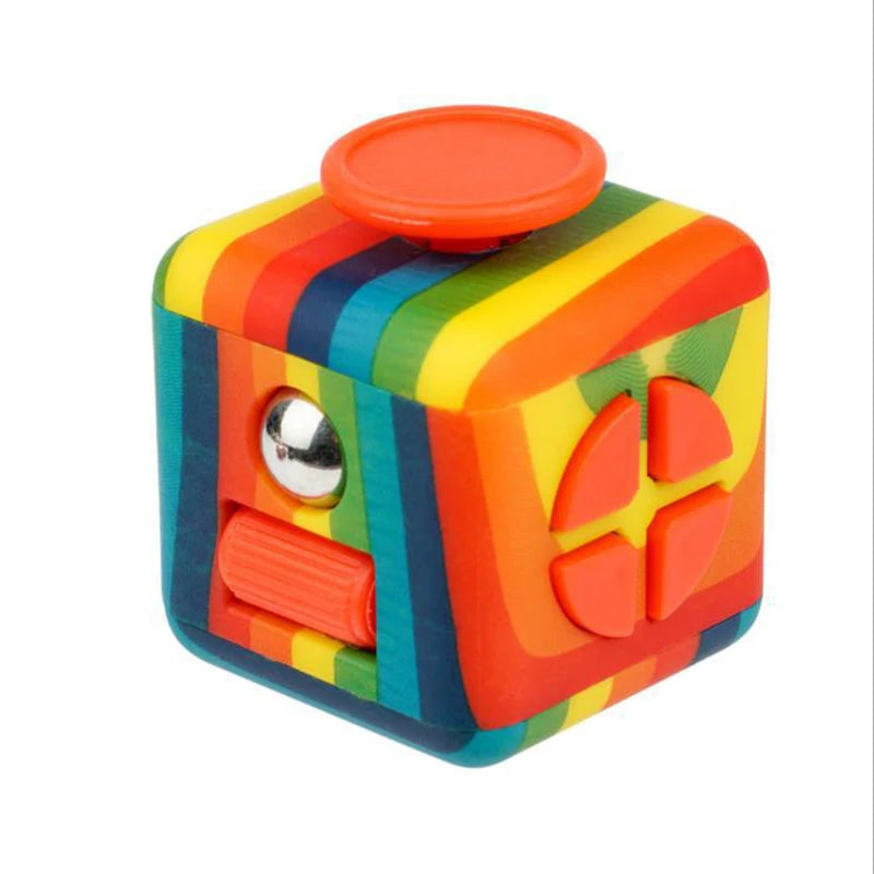 Rainbow Cube Sensory Toy — 6 & 12 Sided Stress Relief Fidget Cube