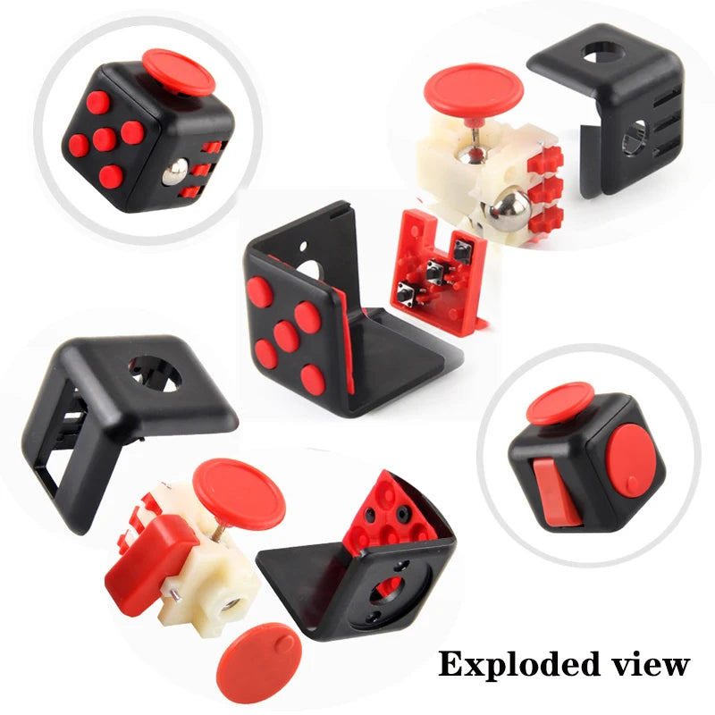 Rainbow Cube Sensory Toy — 6 & 12 Sided Stress Relief Fidget Cube