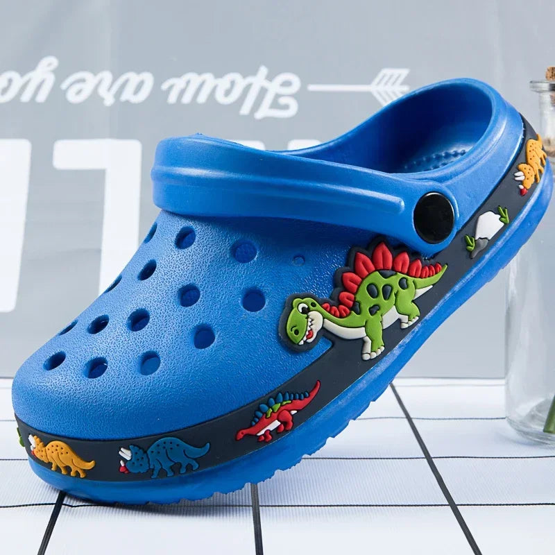 Kids' Excavator Cartoon Clogs — Breathable Summer Slippers for Boys