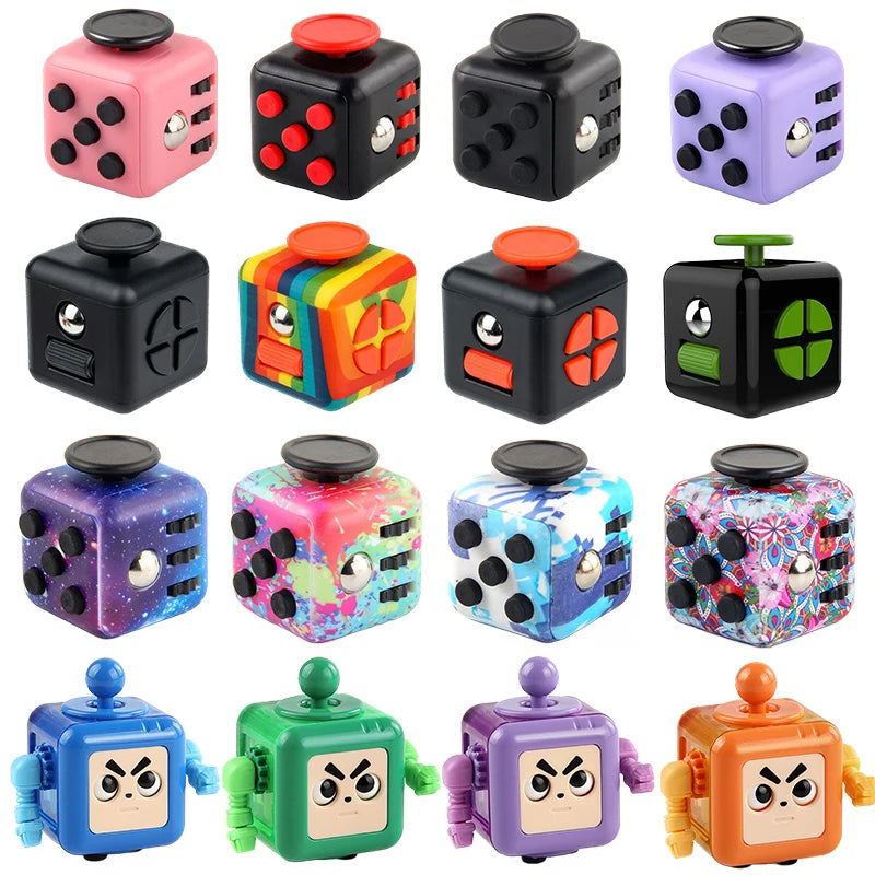 Rainbow Cube Sensory Toy — 6 & 12 Sided Stress Relief Fidget Cube
