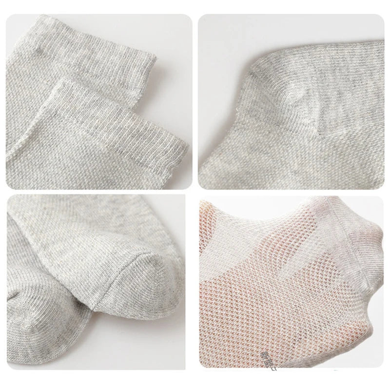 5 Pairs Kids Cotton Mesh Socks — Boys & Girls Ages 1–12