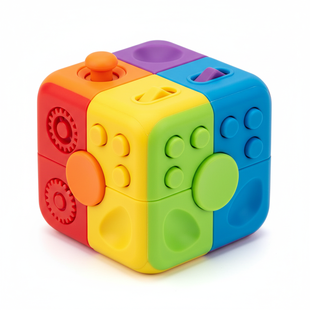 Rainbow cube fidget sensory toy